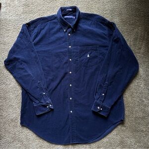 Vintage Norsport Blue Corduroy Button Up Shirt